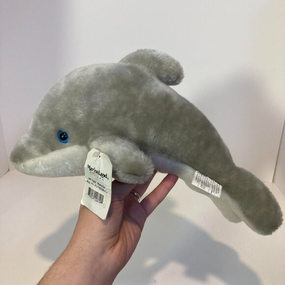 Vintage MarineLand Canada Dolphin Plush W Tag Stuffed Animal Toy Rare 13" Gray - Picture 4 of 9